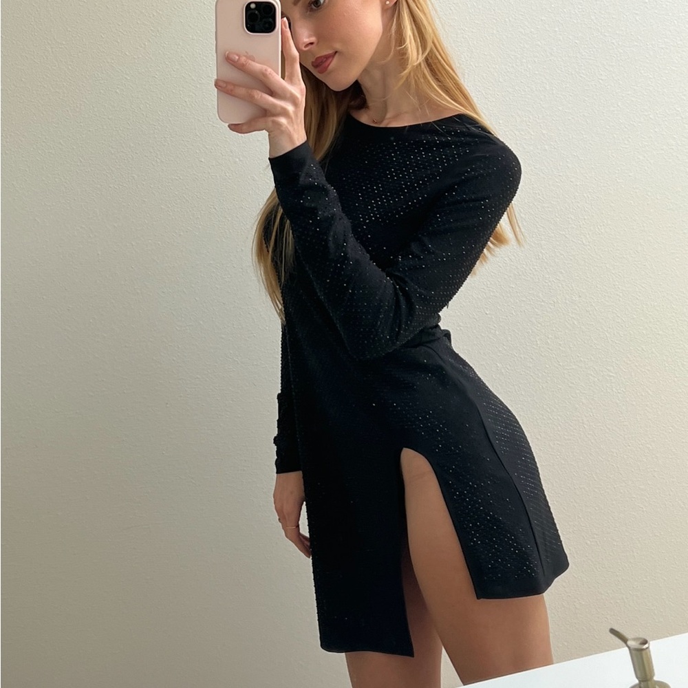 Elegant Black Long Sleeve Dress